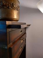 Ruime Art Nouveau plantenbak messing ⌀ 25cm reliëf rozenband, Antiek en Kunst, Antiek | Koper en Brons, Ophalen, Koper