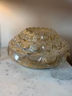 Vintage plafonniere amberkleurig glas, Ophalen of Verzenden