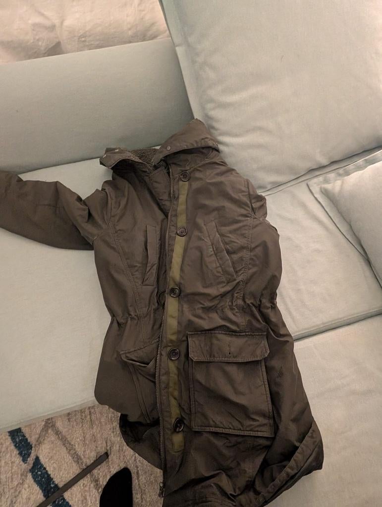 Groene Jas Uniqlo, Kleding | Dames, Jassen | Winter, Maat 46/48 (XL) of groter, Ophalen of Verzenden, Zo goed als nieuw, Uniqlo