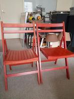 Klapstoel hout rood vintage  - zeer nette staat, Huis en Inrichting, Stoelen, Ophalen, Gebruikt, Bruin, Eén