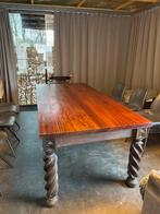 Antieke Eettafel met Gedraaide Poten, Antiek en Kunst, Antiek | Meubels | Tafels, Ophalen of Verzenden