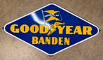 Topstaat emaille bord Good Year banden Langcat met octr.nr., Antiek en Kunst, Ophalen
