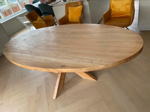 Teakhouten ovale tafel 220cmx120cm, Huis en Inrichting, Tafels | Eettafels, Zo goed als nieuw, 100 tot 150 cm, 200 cm of meer