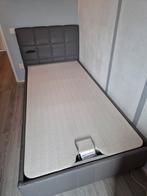 Grijs 1 persoons bed met opbergruimte, baza, Ophalen, Eenpersoons, 200 cm, Grijs