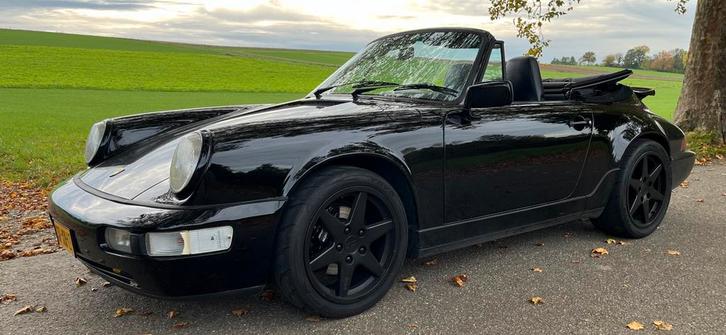 Porsche 911 (964) 3.6 Carrera 2 Cabrio Tiptronic Full Black, Auto's, Porsche, Particulier, Airbags, Airconditioning, Alarm, Boordcomputer