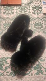 Zwarte Bontwanten in goede staat, Ophalen of Verzenden, Zo goed als nieuw, Maat 38/40 (M), Handschoenen