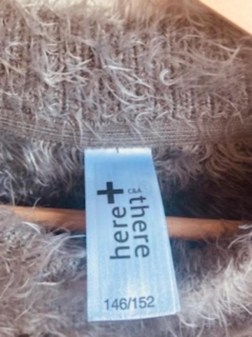 Grijze fluffy trui met hond van C&A mt. 146/152, Kinderen en Baby's, Kinderkleding | Maat 152, Zo goed als nieuw, Meisje, Trui of Vest