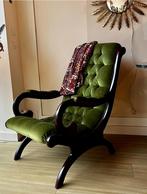 SALE Groene Chesterfield victoriaans fauteuil vintage, Ophalen, ?, Zo goed als nieuw, ?