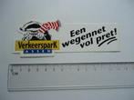 sticker oud VERKEERSPARK ASSEN strip mol auto car retro, Verzenden, Zo goed als nieuw, Bedrijf of Vereniging