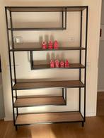 Stalen rek met houten planken, Ophalen, Met plank(en), Gebruikt, Minder dan 150 cm