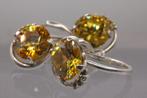 zilveren set oorbellen met ring met citrien, Sieraden, Tassen en Uiterlijk, Oorbellen, Geel, Nieuw, Ophalen of Verzenden, Met edelsteen