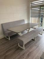 Eetbank incl. betonblad (V-poot), Sofa en Hocker COMPLEET!, Huis en Inrichting, Banken | Complete zithoeken, Ophalen, Gebruikt