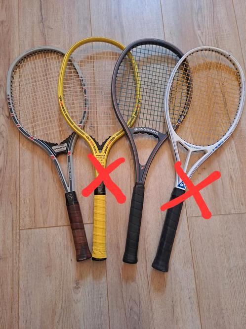Vintage tennisrackets (2x) Völkl-Rosignol, Sport en Fitness, Tennis, Zo goed als nieuw, Racket, Overige merken, Ophalen of Verzenden