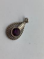 V821 Prachtige zilveren hanger amethist, Ophalen of Verzenden, Zilver, Hanger, Met edelsteen