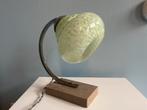 Antiek Art Deco tafellampje, bureaulamp. Lichtgroen glas., Antiek en Kunst, Ophalen of Verzenden