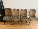 4 Olijfkleurige Eetkamerstoelen, Huis en Inrichting, Stoelen, Ophalen, Gebruikt, Overige kleuren, Vier