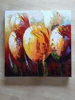 Mooi Canvas Acryl painting, "Tulpen 60x60 houtframe is 5 cm, Ophalen
