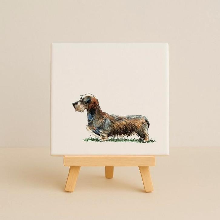 Wandtegeltje teckel, Huis en Inrichting, Woonaccessoires | Wanddecoraties, Nieuw, Ophalen of Verzenden
