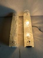 Vintage ijsglazen wandlampen set van 2 stuks., Huis en Inrichting, Lampen | Wandlampen, Ophalen of Verzenden, Gebruikt, Glas