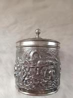 vintage verzilverde Douwe Egberts theebus, Antiek en Kunst, Antiek | Goud en Zilver, Ophalen of Verzenden