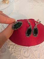 Zilveren set oorbellen plus ring, Sieraden, Tassen en Uiterlijk, Antieke sieraden, Ophalen of Verzenden, Zilver