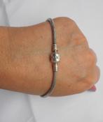 Pandora zilveren armband met bol slot 19.5 cm nr.1789, Verzenden, Zo goed als nieuw, Zilver, Zilver