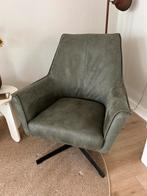 Mooie olijfgroene fauteuil / stoel met draaivoet. Als nieuw!, Huis en Inrichting, Ophalen, Overige materialen, 75 tot 100 cm, Zo goed als nieuw