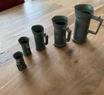set heel goede tinnen maatbekers met ijk merk, Antiek en Kunst, Antiek | Tin, Ophalen of Verzenden