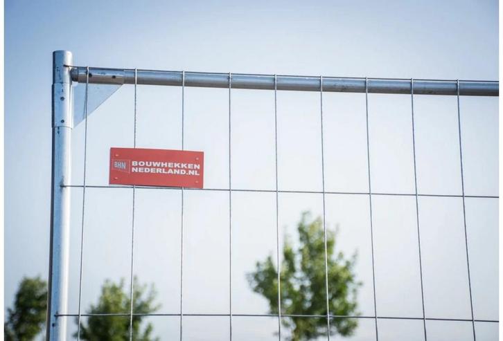 Bouwhekken met blokken en koppelingen - 150m1, Tuin en Terras, Tuinhekken en Hekwerk, Gebruikt, Overige typen, IJzer, Ophalen of Verzenden