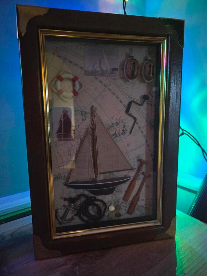 Maritiem Sleutel Kast in Lijst, Huis en Inrichting, Woonaccessoires | Lijsten, Minder dan 50 cm, Minder dan 50 cm, Hout, Ophalen of Verzenden