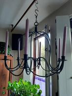 Grote metalen kroonluchter voor zes kaarsen., Huis en Inrichting, Ophalen, 50 tot 75 cm, Zwart, Zo goed als nieuw