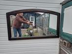 Uniek brede half ronde spiegel brocante strakke eiken lijst., Huis en Inrichting, Woonaccessoires | Spiegels, Ophalen of Verzenden