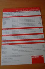 Ducati prijs- en dealerlijst 2005, Motoren, Handleidingen en Instructieboekjes, Ducati