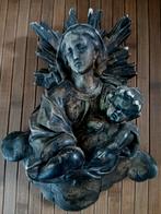 Antiek beeld "Maria met Kind" wanddecoratie, Ophalen of Verzenden
