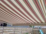 Zonnescherm 5,5mx2,5m handmatig., 150 tot 300 cm, Ophalen, Gebruikt, Knikarmscherm