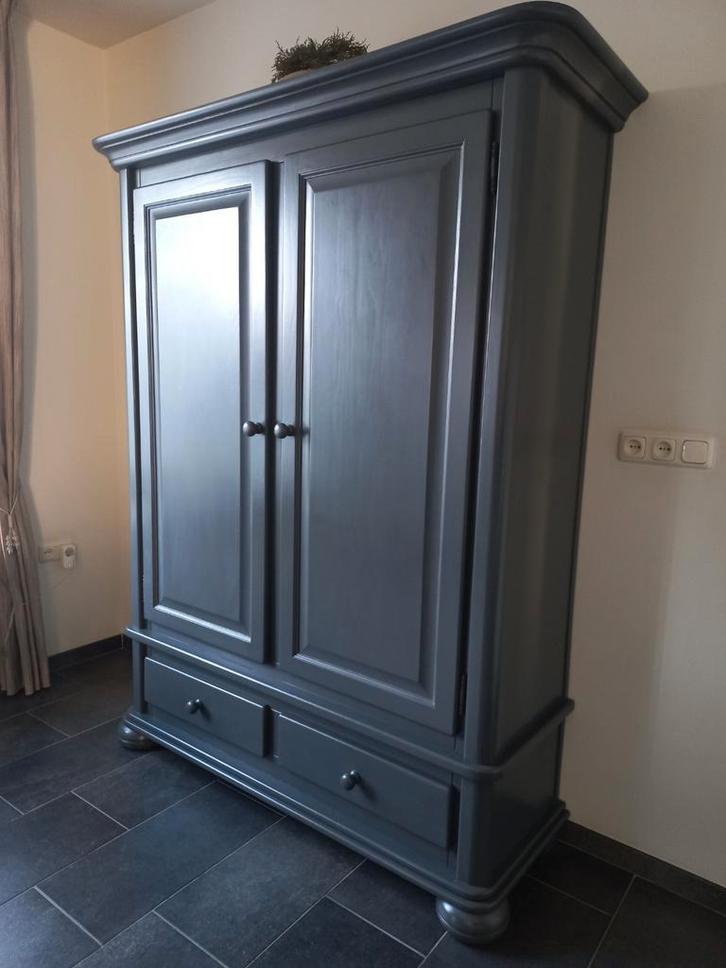 Prachtige eiken antracietkleurige kamerkast, Huis en Inrichting, Kasten | Kledingkasten, Zo goed als nieuw, 200 cm of meer, 25 tot 50 cm