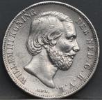 Mooie 1 gulden 1863 Willem 3, 1 gulden, Koning Willem III, Verzenden, Zilver