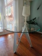 Eettafel glas, Huis en Inrichting, Tafels | Eettafels, Ophalen, Modern design, Gebruikt, Rond