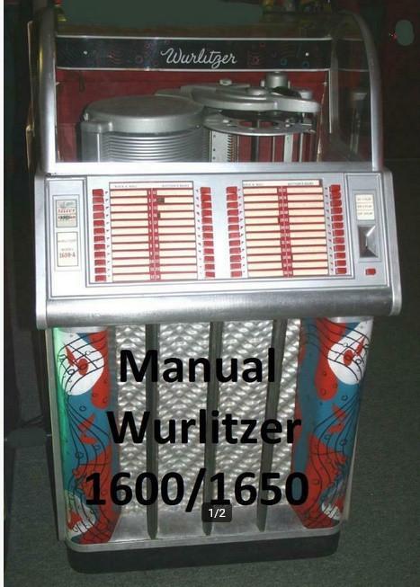 Boekwerk Manual Handleiding wurlitzer 1600, Verzamelen, Automaten | Jukeboxen, Overige merken, 1970 tot heden, Ophalen of Verzenden