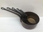 Vintage - 5 delige koperen pannenset, Ophalen of Verzenden