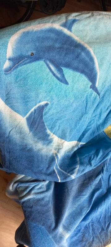 Blauwe strandhanddoek met Dolfijnen 170 x 90 cm beschikbaar voor biedingen