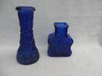 Set van 2 Kobalt Blauwe Vazen Lars Hellsten Skruf Glasbruk