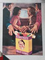 Blikken vintage reclame bord Rowntrees fruit gums, Antiek en Kunst, Ophalen of Verzenden