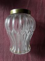 Lepelvaasje fries draadglas met messing rand, Ophalen of Verzenden