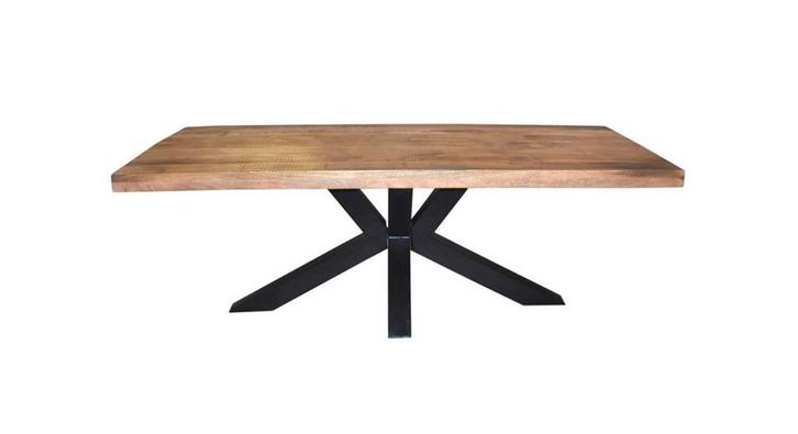 EETTAFEL MANGOHOUT RECHTHOEK MET SPINPOOT, Huis en Inrichting, Tafels | Eettafels, Nieuw, Ophalen of Verzenden