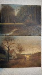 2 Schilderijtjes A. v.d. Burg, Antiek en Kunst, Kunst | Schilderijen | Klassiek, Ophalen
