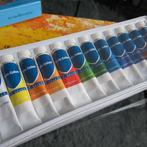 1 x DOOS OIL COLOR VERF + ACRYLVERF TUBES., Ophalen of Verzenden, Zo goed als nieuw, Acrylverf