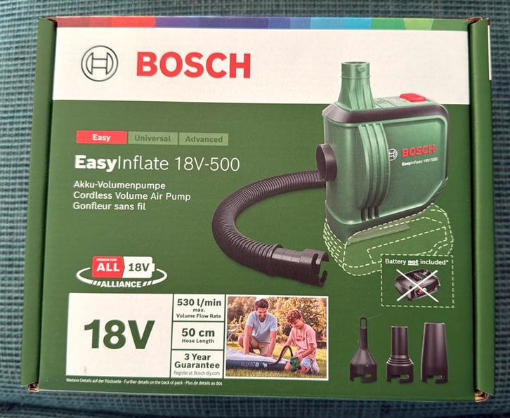 Bosch EasyInflate 18v-500, Caravans en Kamperen, Luchtpompen, Nieuw, Elektrisch, Verzenden