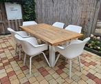 Hartman Yasmani Sophie tuinset wit 6 tuinstoelen, Tuin en Terras, Ophalen, 6 zitplaatsen, Teakhout, Tuinset