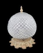 2246 barok plafonnière reliëfglas  koperkleurige rand swiet, Huis en Inrichting, Lampen | Plafondlampen, Ophalen of Verzenden